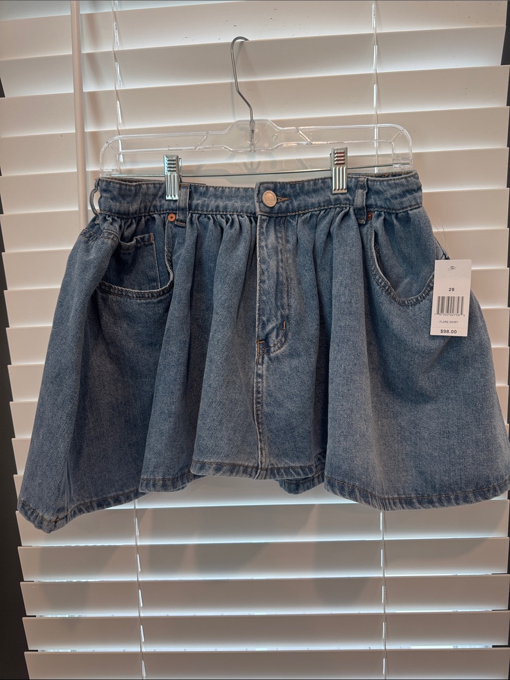 Blank NYC Blue Denim Circle Skirt